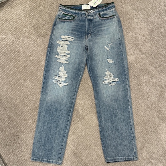 NWT Frame x Julia Sarr-Jamois Distressed Baggy Jeans 🔥 - Picture 3 of 9